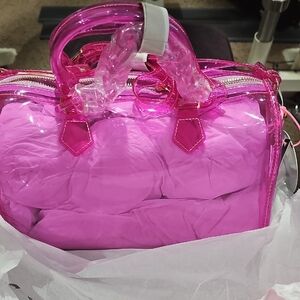 Vibrant Pink Transparent Mini Bag